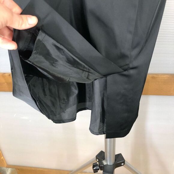 SUZY SHIER Satin Little Black Cocktail Dress Ruffle Arm Sz‎ S - Picture 6 of 6